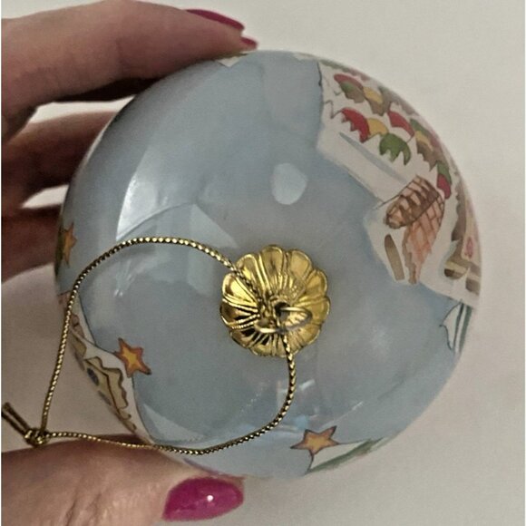 2003 Pier 1 Li Bien Gingerbread House Snowman Christmas Ornament Glass Holiday - Picture 7 of 8